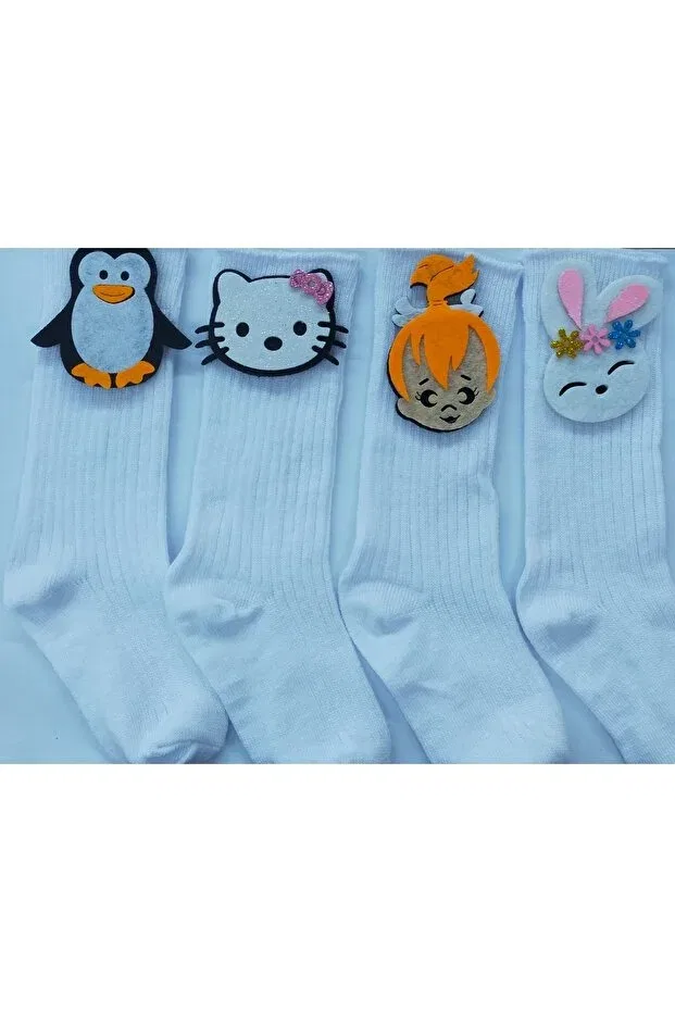 Детский комплект носков с имитацией меха Baby knee socks felt faux fur Özkardeşler Baby, White