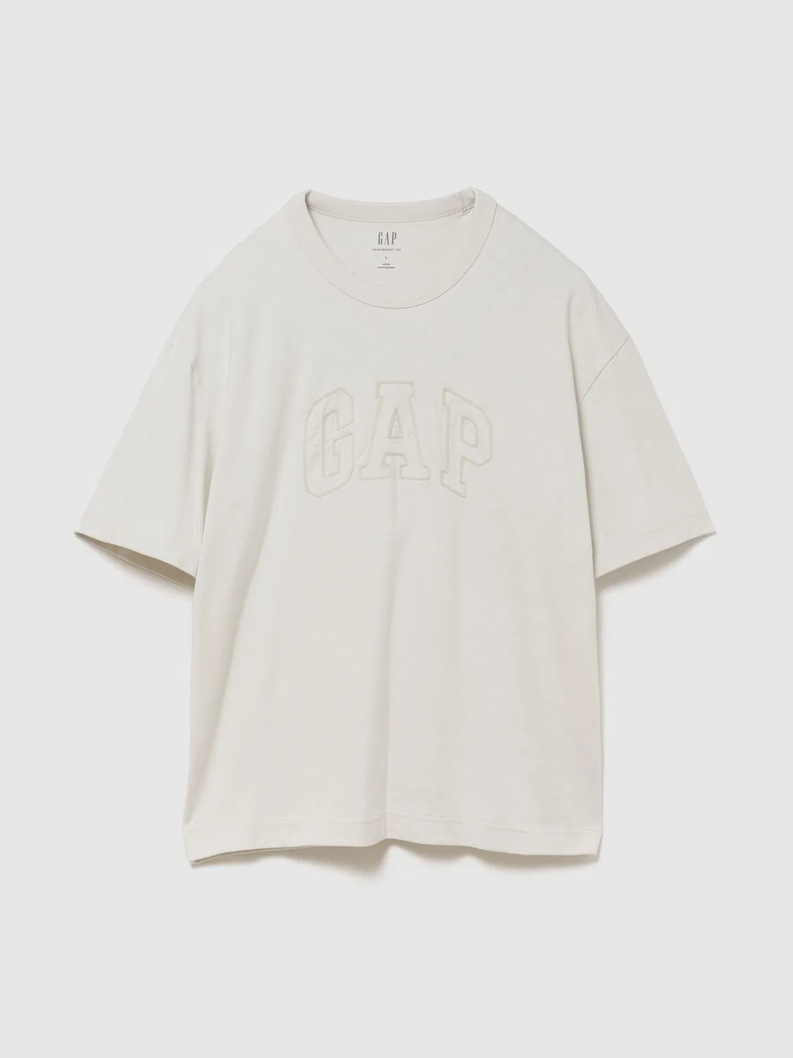 Футболка свободного кроя Gap Heavyweight Logo, кремовый