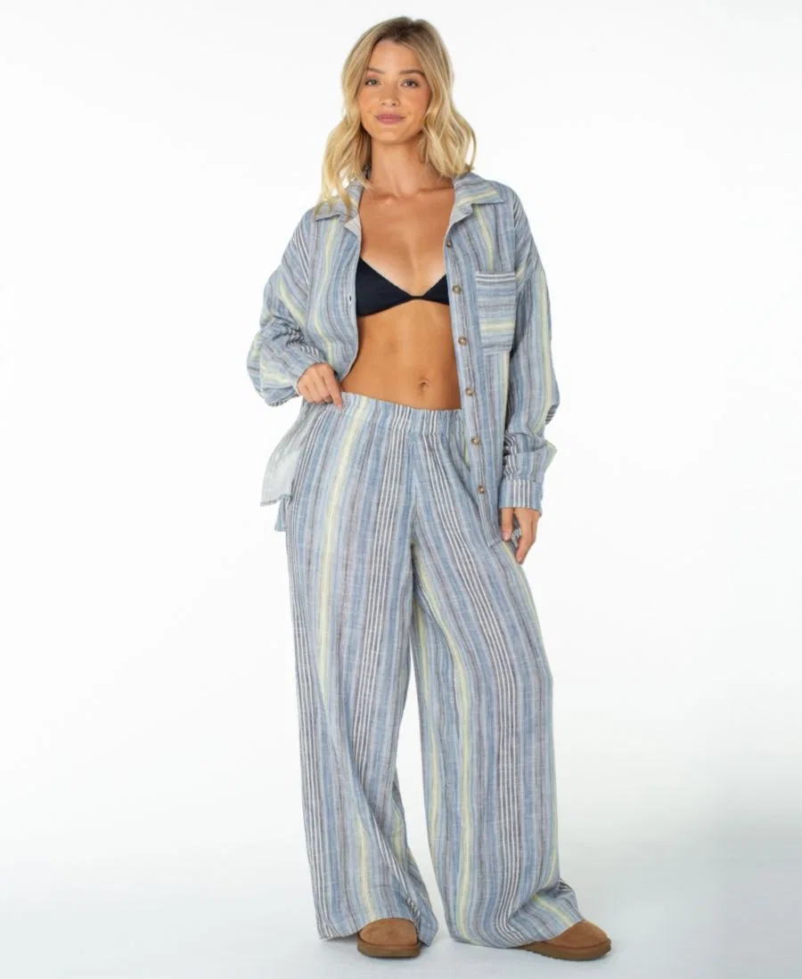Штаны широкие с принтом в полоску Roxy, Mood Indigo Coastline Stripe — фото 2