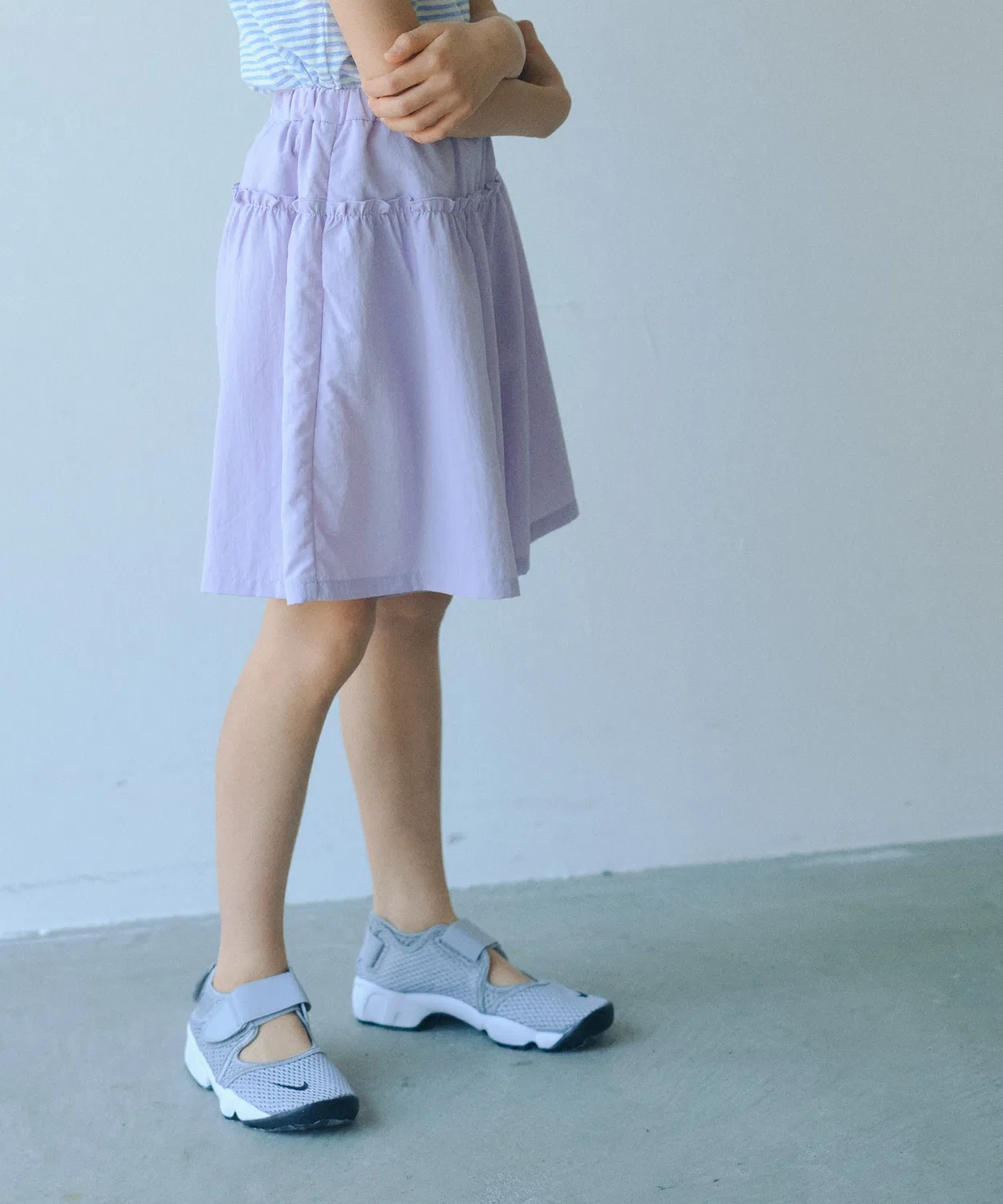 Детские шорты-кюлоты с рюшами, с широкой резинкой на талии, модель Tassar Frill, green label relaxing, Lilac