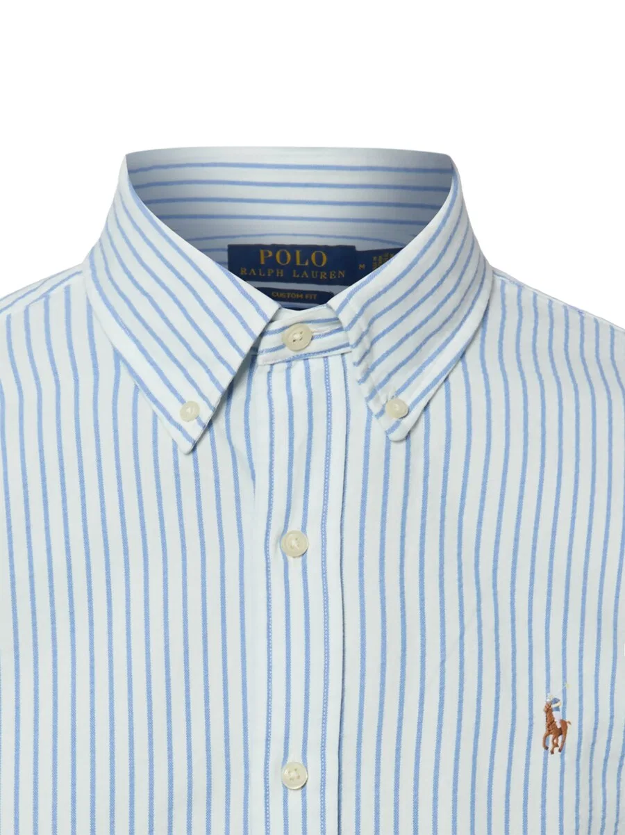 Рубашка Polo Ralph Lauren прямого кроя на пуговицах, белая — фото 3
