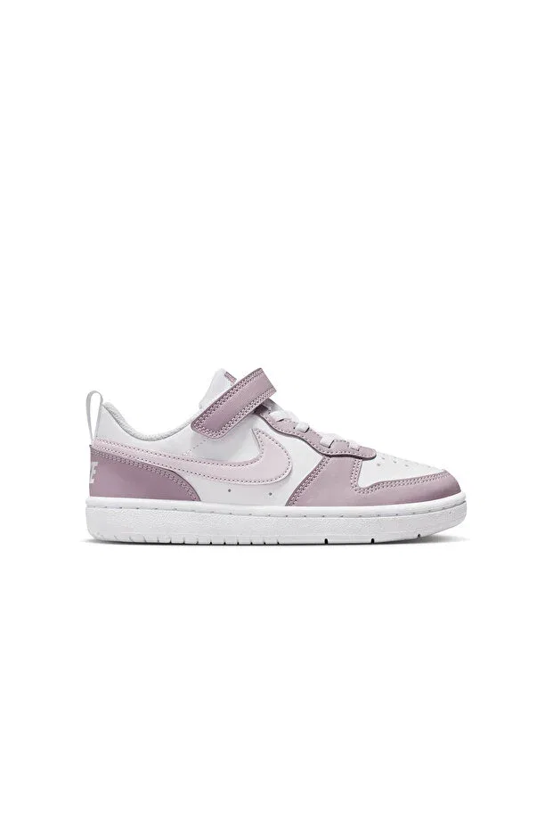 Детские кеды для девочек с липучкой Court Borough Low Recraft (PS) Nike, Lilac White — фото 2