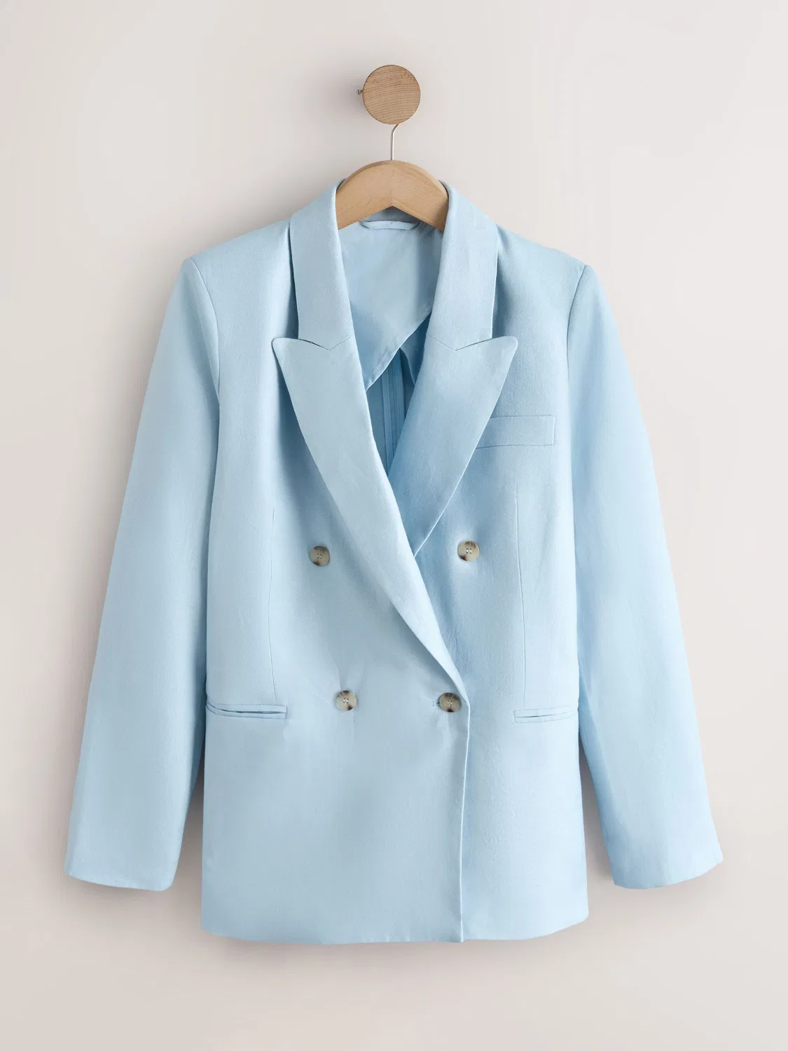 Блейзер двубортный Premium Linen, Love & Roses, Pastel Blue — фото 4