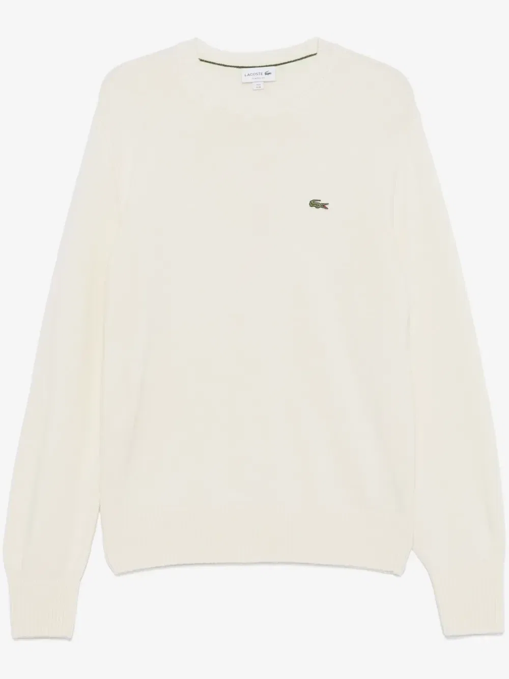 Шерстяной свитер с круглым вырезом Lacoste, бежевый