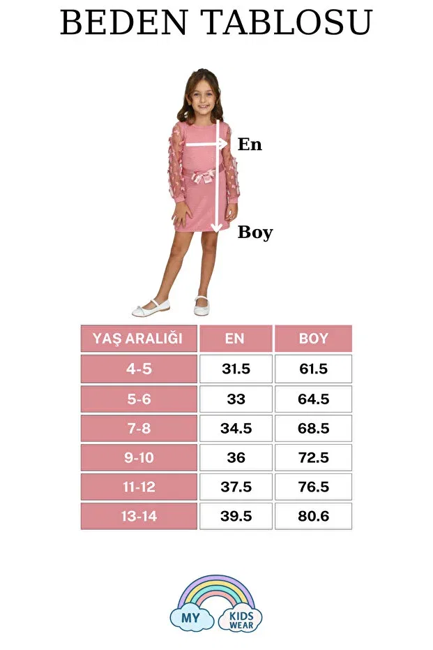 Детское платье для девочек с длинным рукавом mykids collection My Kids Wear, Pink — фото 4