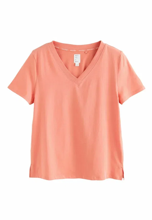 Пижамный комплект из хлопка Tall fit short sleeve set Next, Peach Pink Floral Print, розовый — фото 2