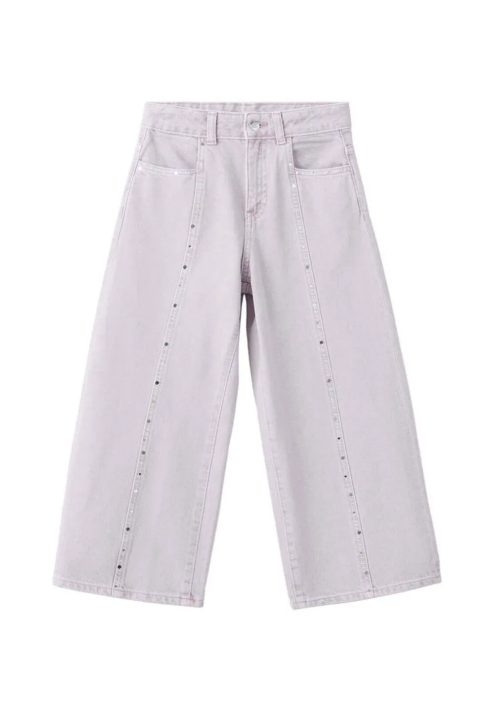 Детские джинсы свободного кроя Mango Kids, Lilac