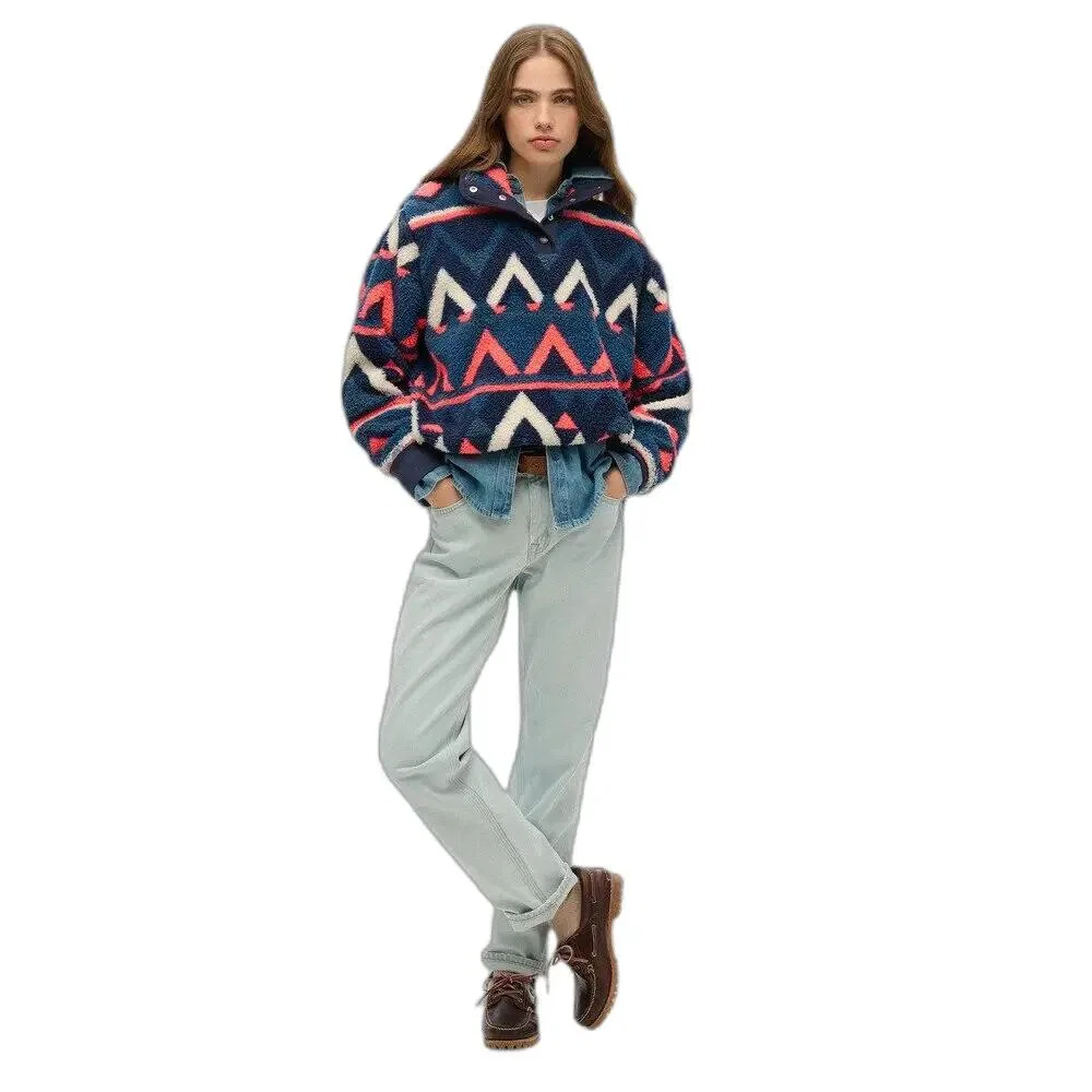Женский свитшот с полузастежкой Superdry Super Soft, Синий — фото 3