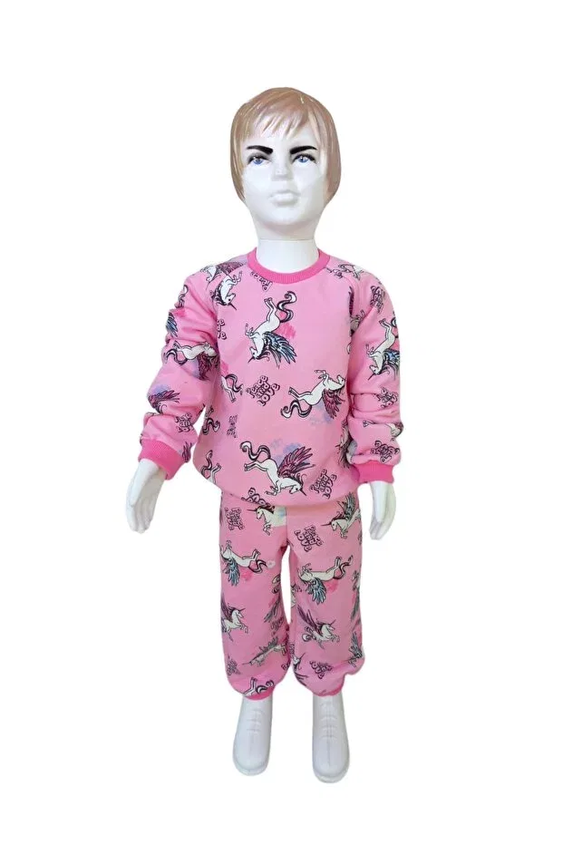 Детский спортивный комплект для девочек с принтом Sportswear Mavi Kirpi Baby Style, Pink