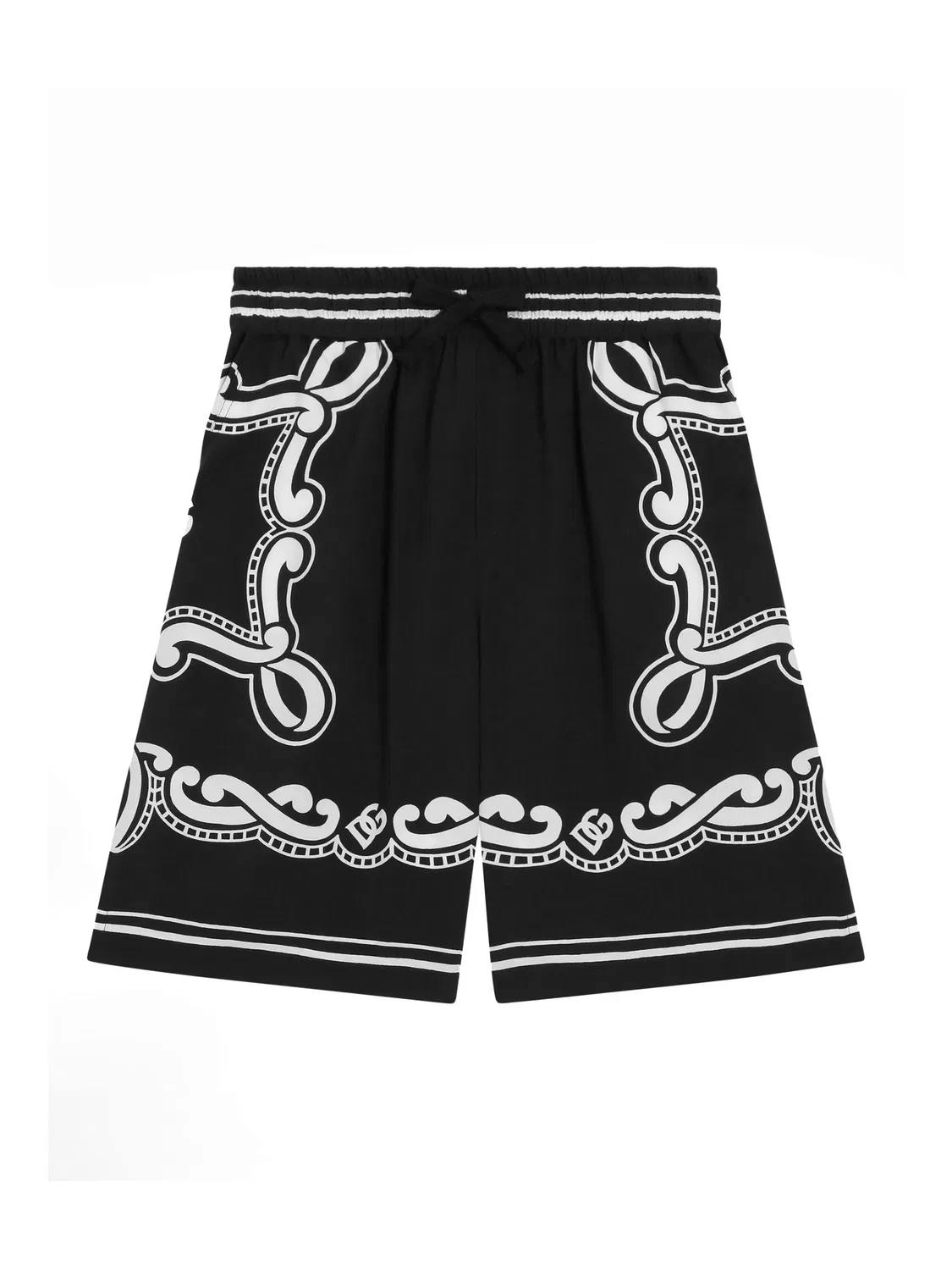 Шорты с принтом банданы Dolce & Gabbana, черный