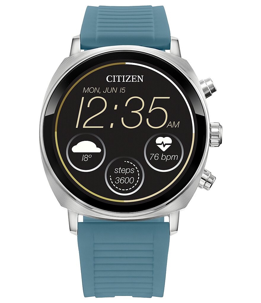 

Умные часы Citizen Unisex CZ с синим силиконовым ремешком, синий