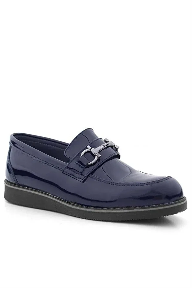 Детские классические туфли для мальчиков из натуральной кожи Rakerplus, Navy Blue — фото 2