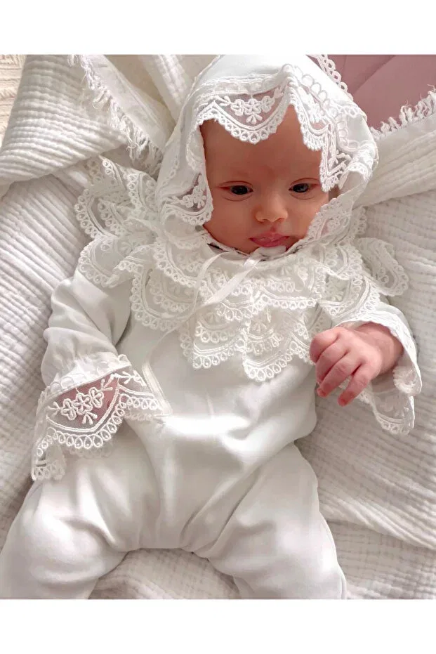Детский комбинезон кружевной Carmen Jammybaby, Ecru — фото 3