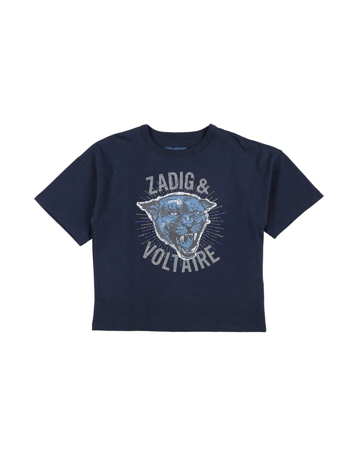 Детская футболка для девочек с принтом Zadig&Voltaire, темно-синий