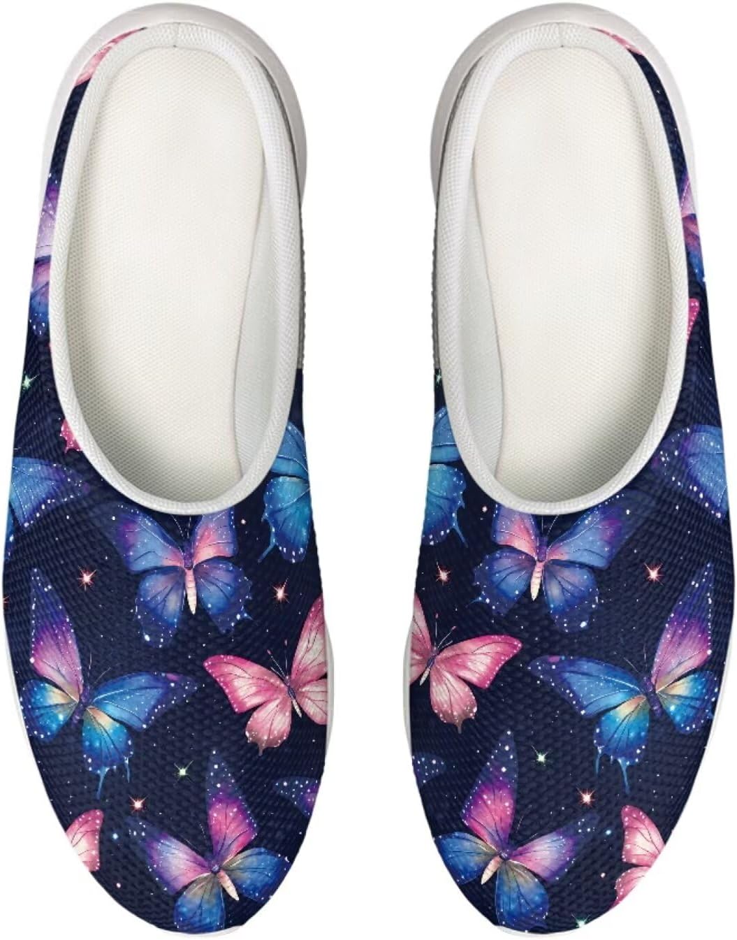 

Кроссовки-сабо Forchrinse с гавайской пальмой для мужчин и женщин, открытая пятка, легкие, дышащие, для дома, работы и спортзала, Colorful Butterfly