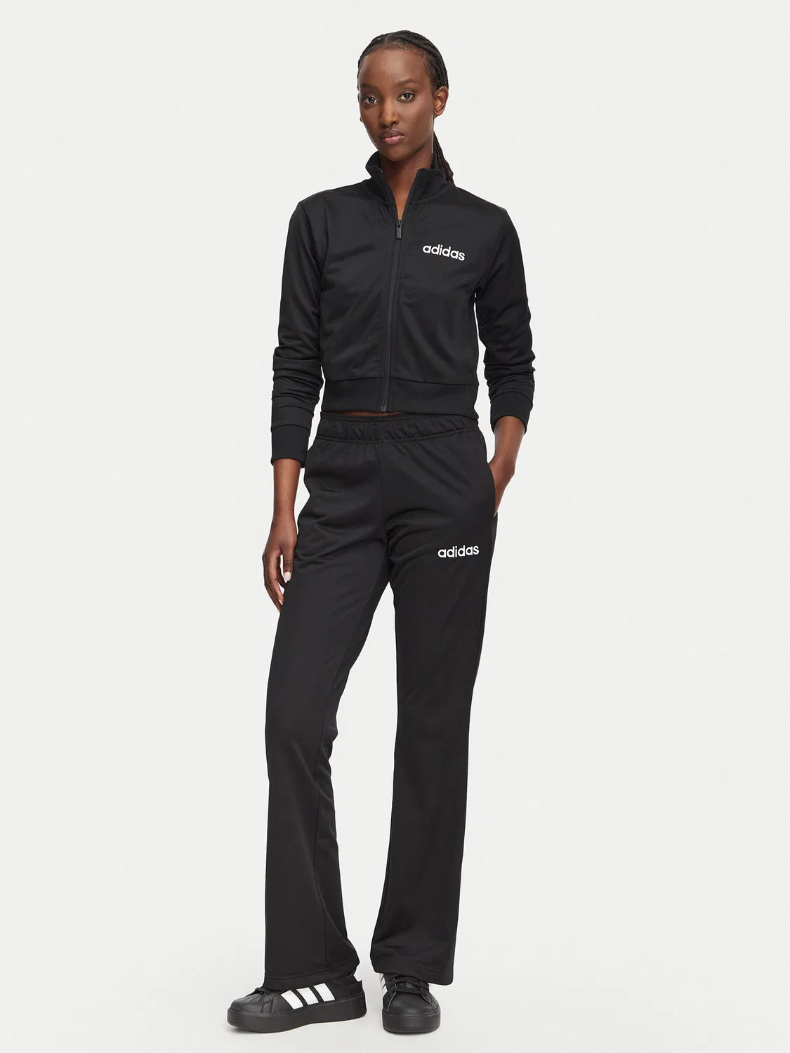 Женский спортивный костюм приталенного кроя Glam Tracksuit Adidas, черный