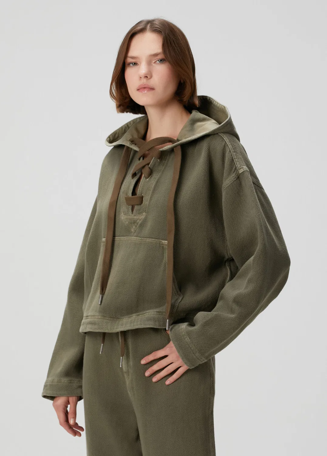 Свитшот с капюшоном Golden Goose, haki