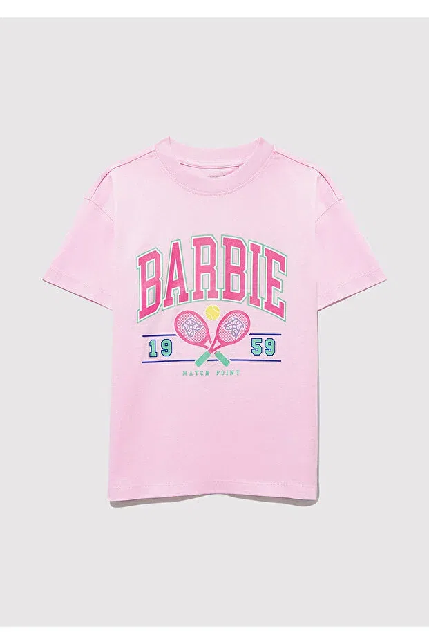 Детская футболка для девочек с принтом Barbie Printed Pink T-Shirt Mavi, Pink-86959 — фото 2