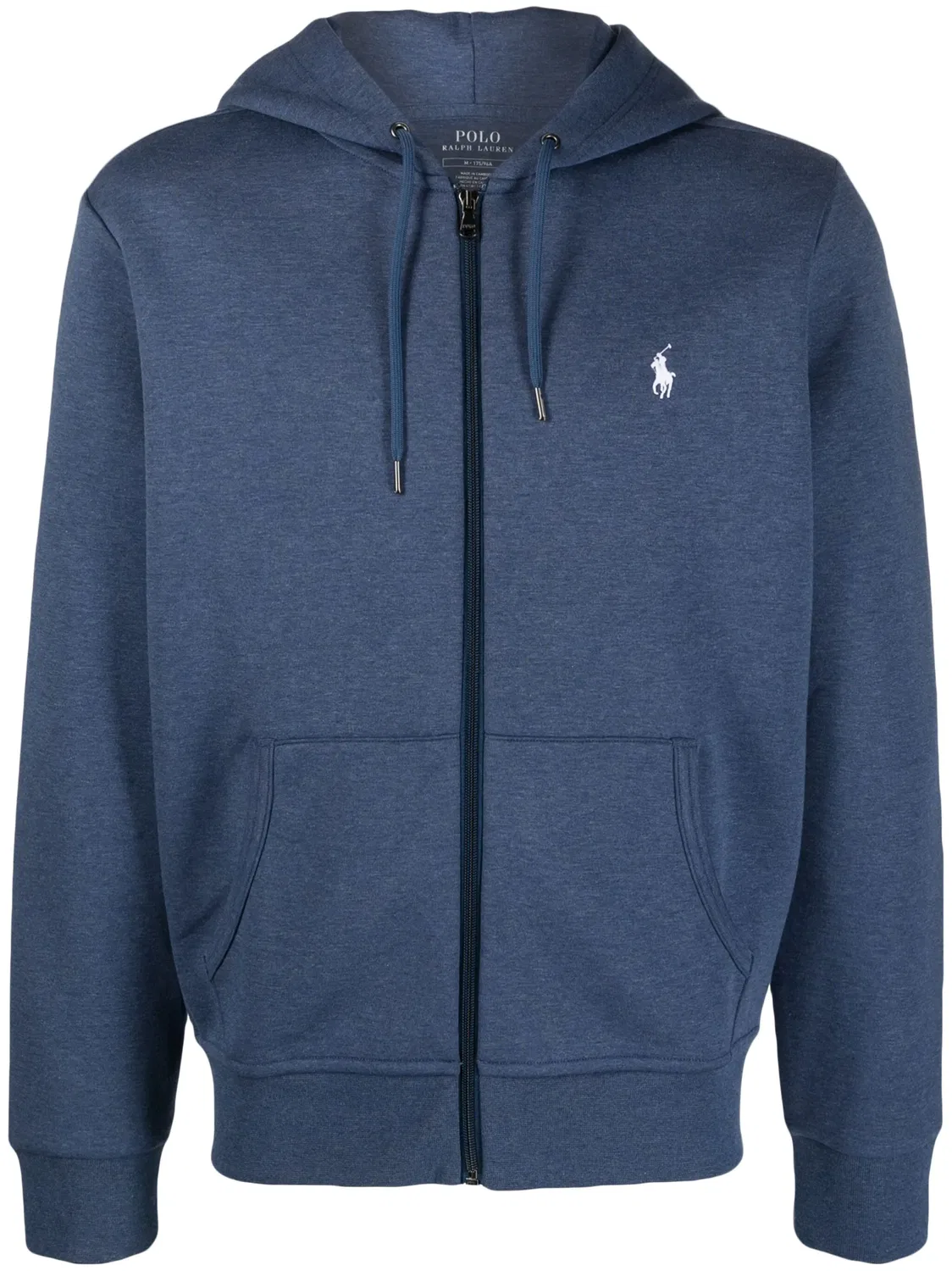 Худи с вышивкой Поло Пони на молнии Polo Ralph Lauren, синий