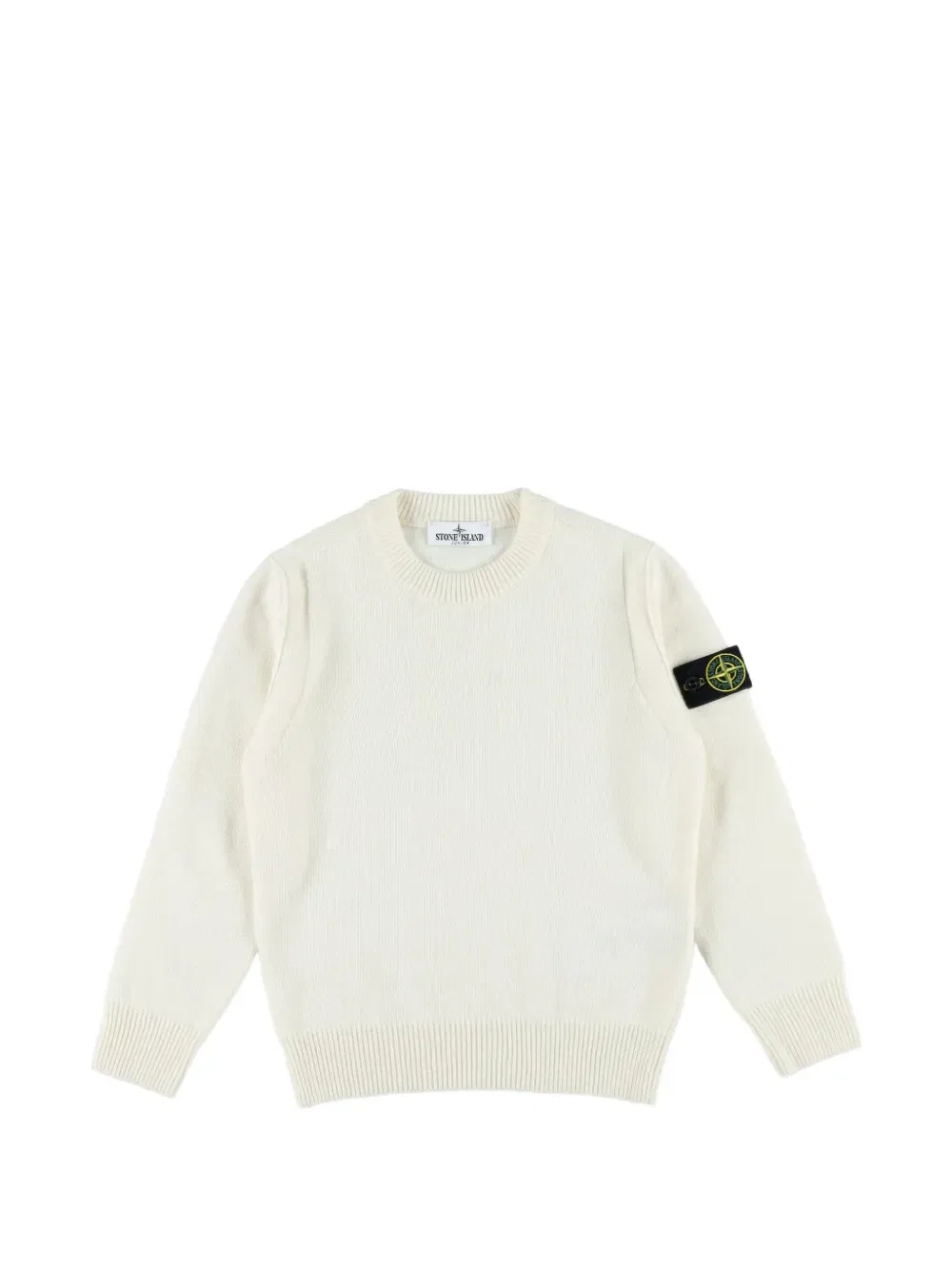 Свитер с нашивкой-компасом Stone Island Junior, бежевый