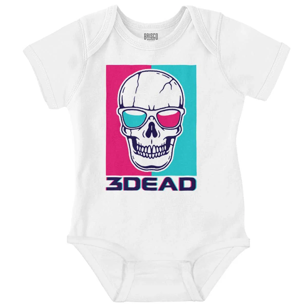 Детское боди для мальчиков с коротким рукавом Funny Skull 3D Glasses 3Dead Joke Brisco Brands, White