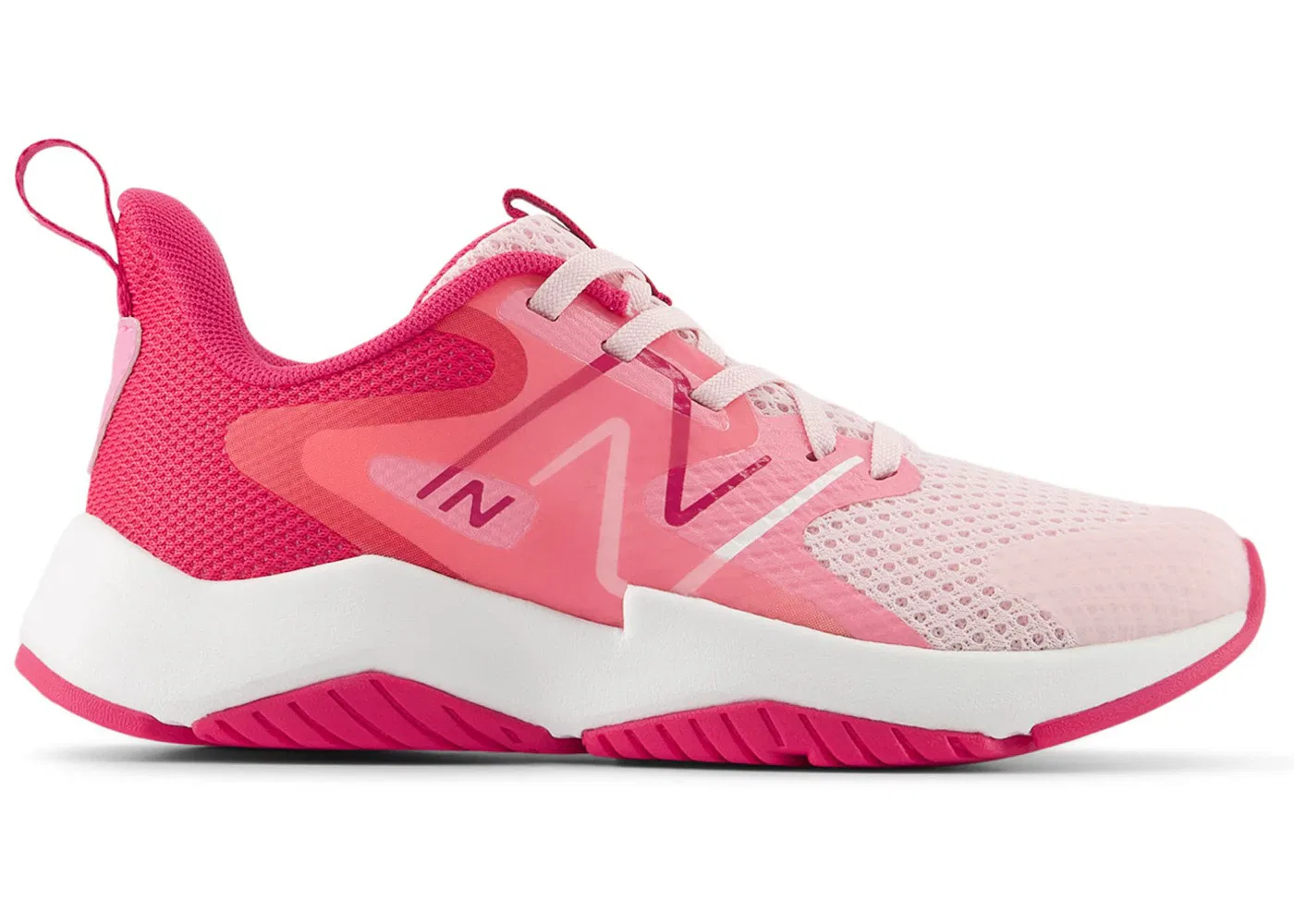 Детские кроссовки беговые с принтом New Balance Rave Run v2, Rose Sugar Carnival Pink Signal Pink