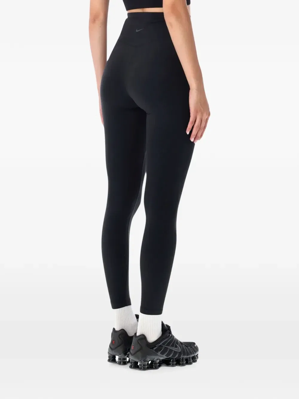 Леггинсы с завышенной талией и логотипом Nike, черный — фото 2