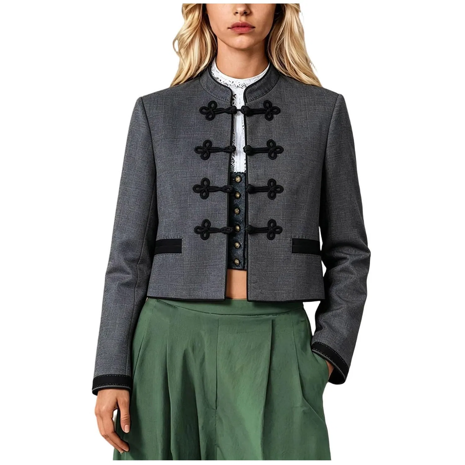 Женская куртка с высоким воротником Dirndl, 1e-grigio
