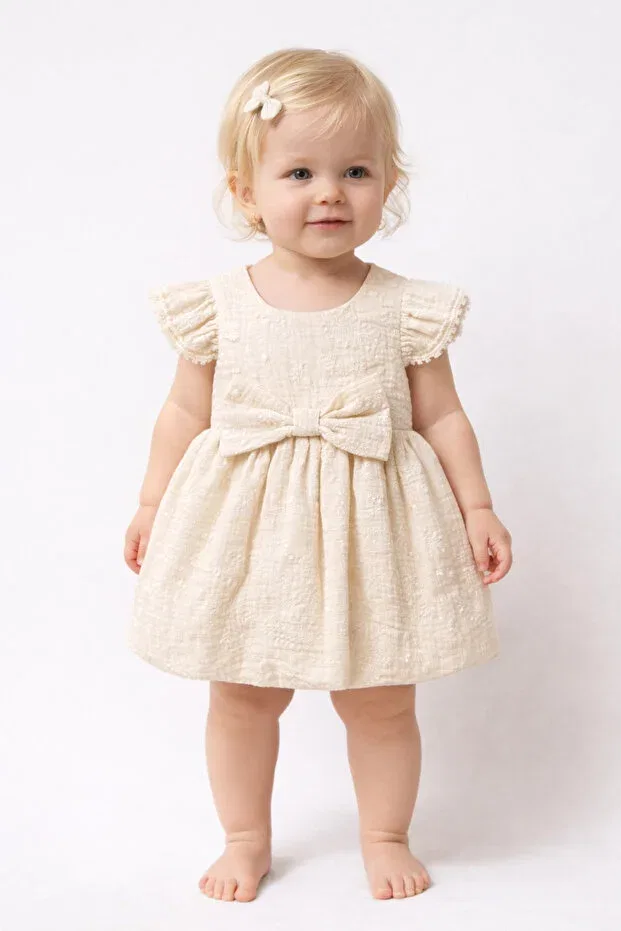 Детское платье для девочек хлопковое Mixmax Bebe, Beige