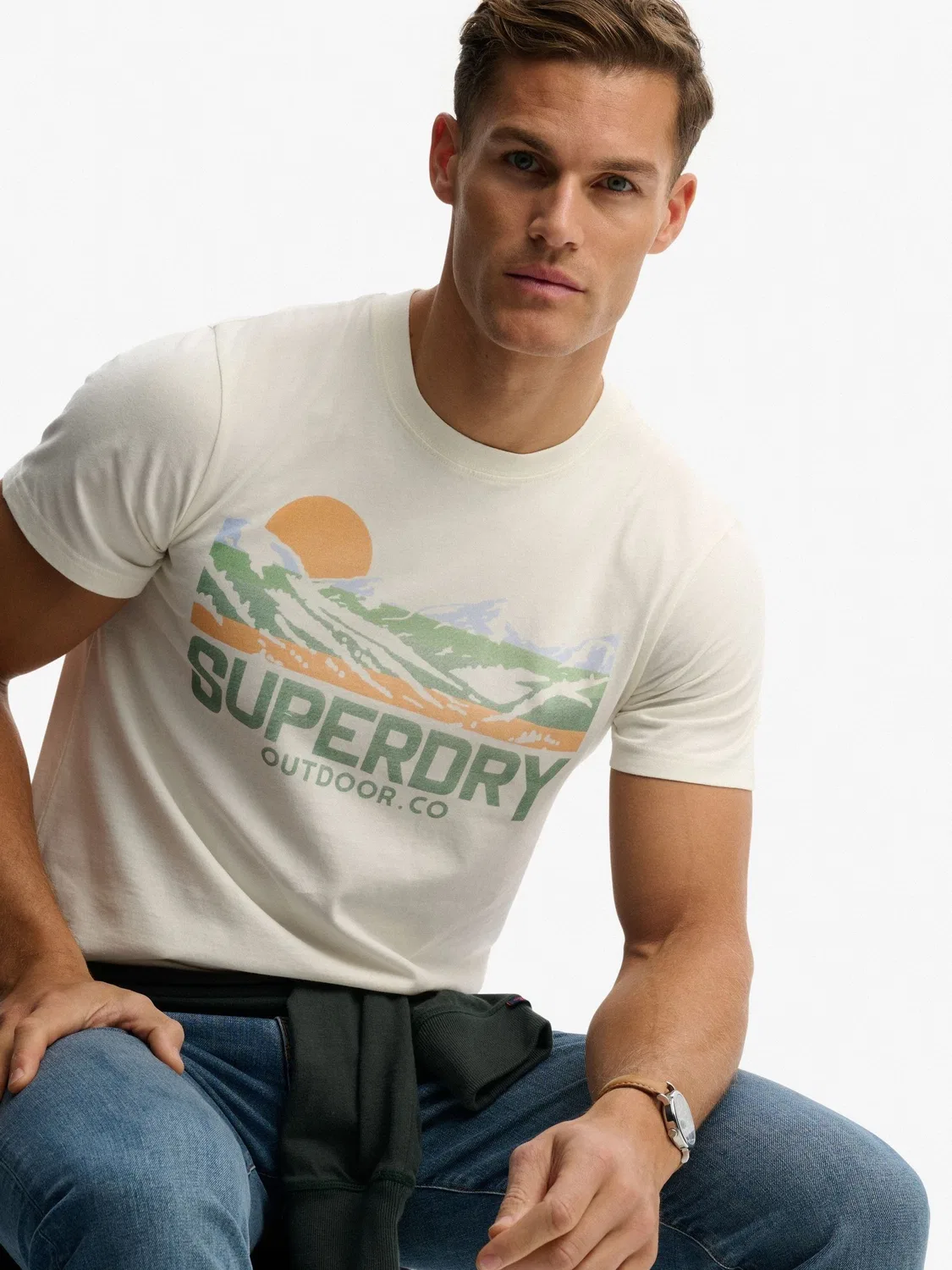 Футболка с принтом Outdoors Mountain Relaxed Superdry, белый — фото 3
