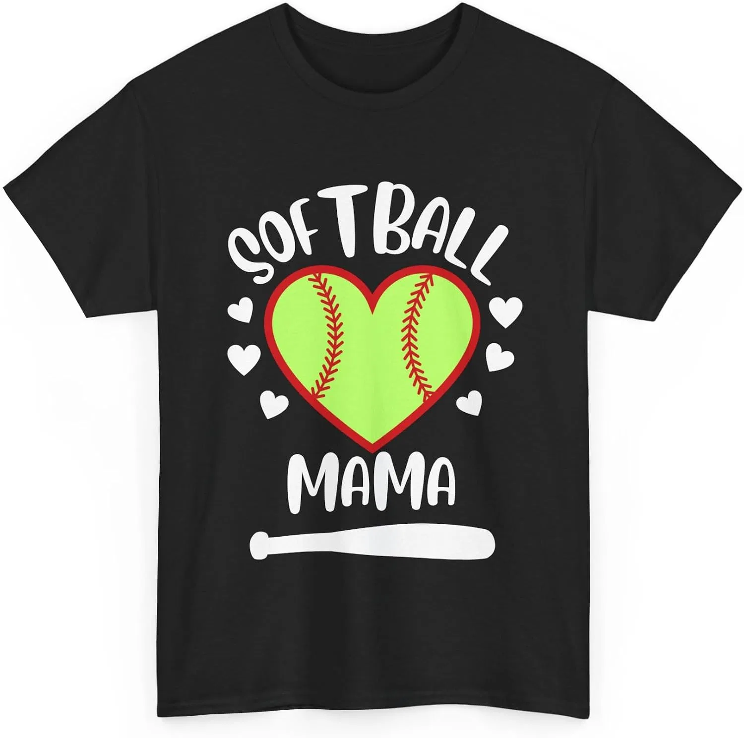 Женская футболка оверсайз Softball Mama, Black — фото 3