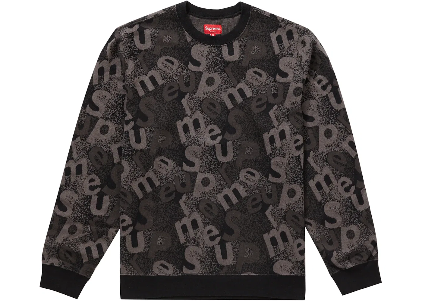 Мужской свитшот Supreme Scatter Text Crewneck, Black