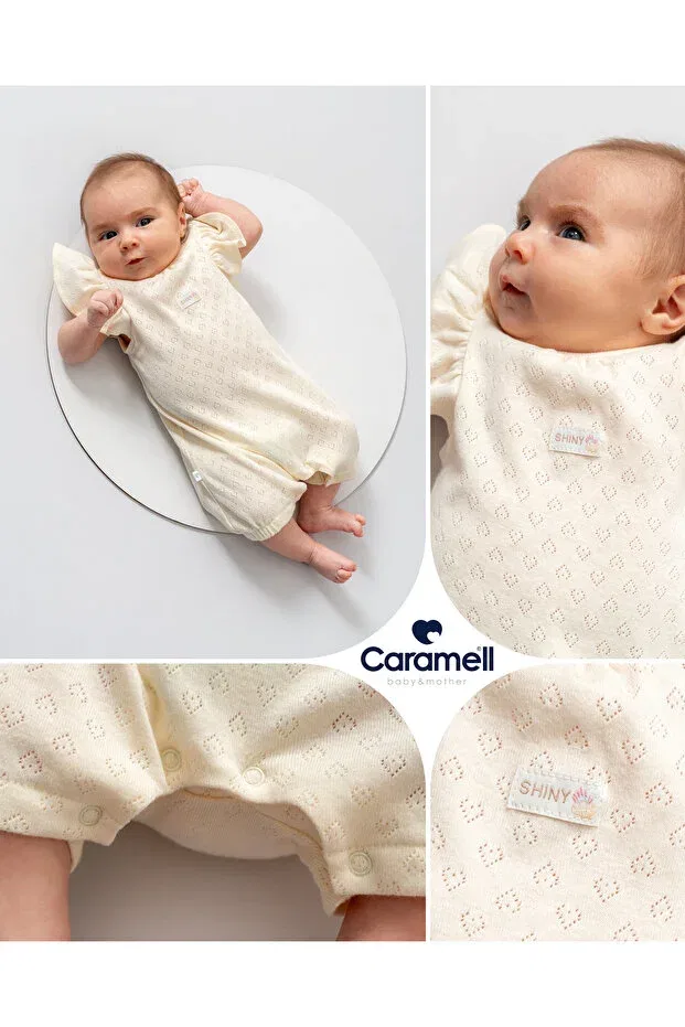 Детский комбинезон для девочек ажурный Basics Caramell, Beige — фото 2