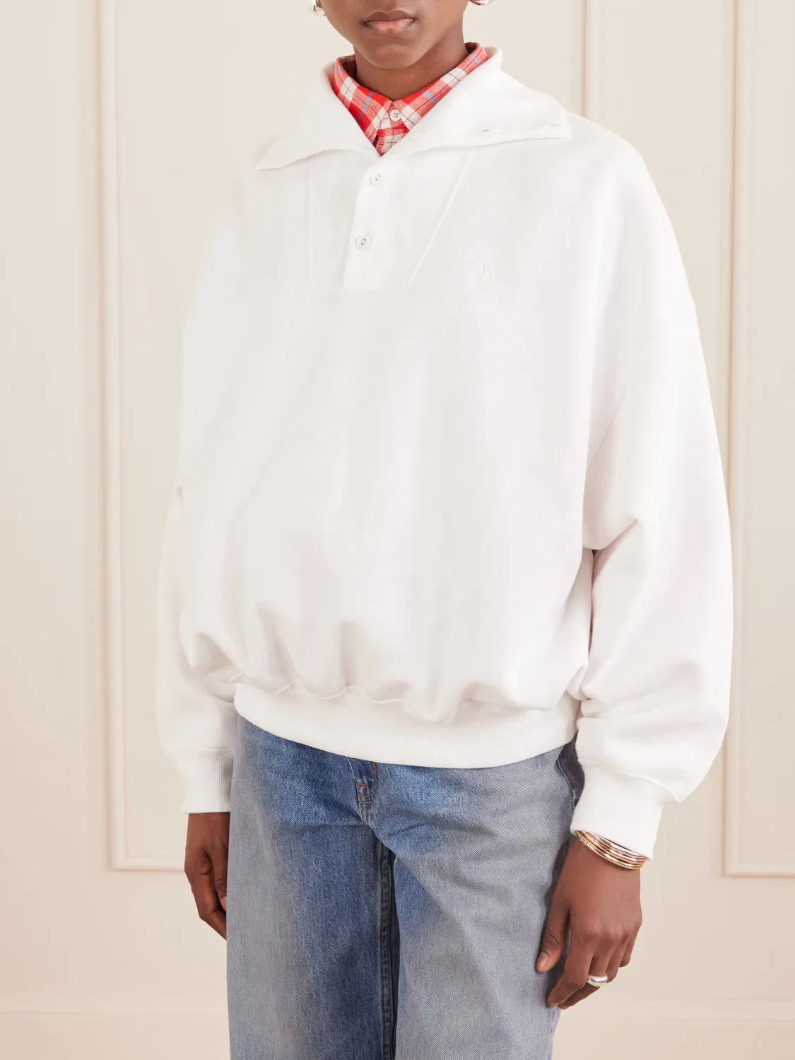 Толстовка из хлопковой смеси с вышитым логотипом Уимблдона Polo Ralph Lauren, белый — фото 3