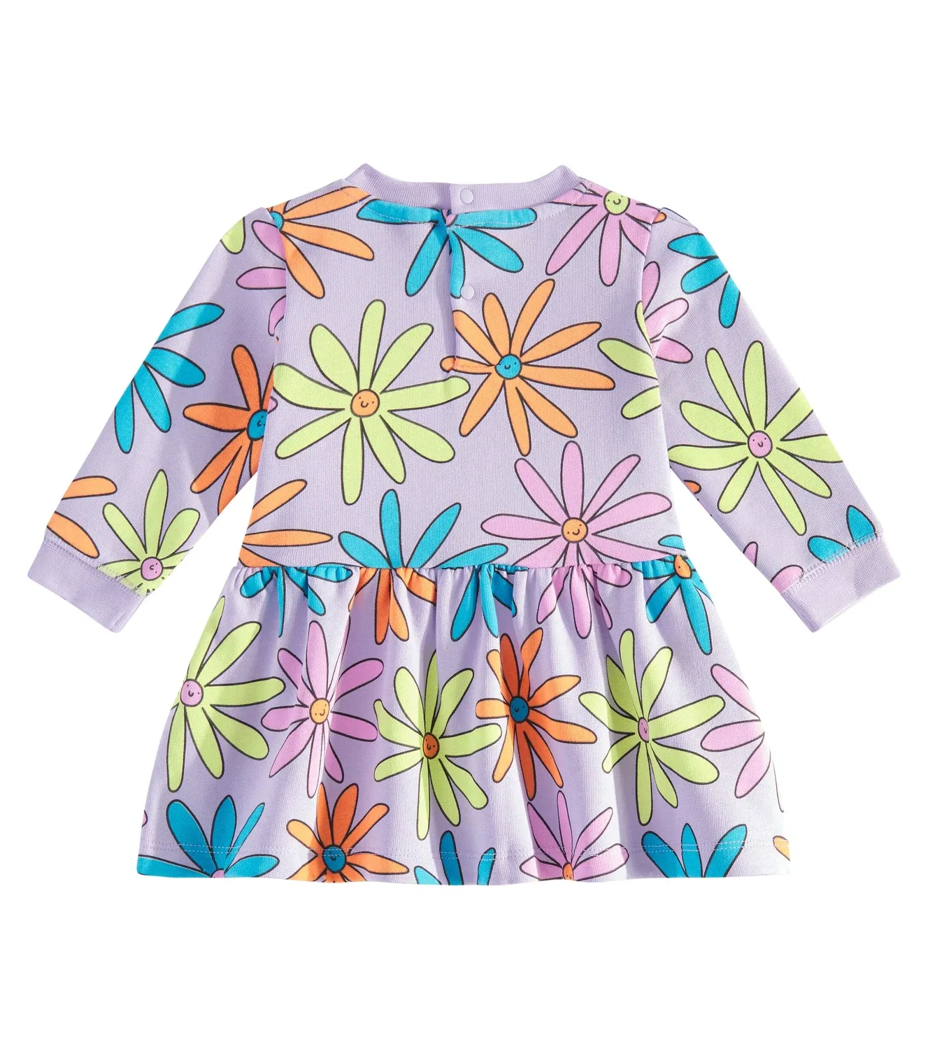 Детское платье-свитшот из хлопкового джерси с цветочным принтом Stella McCartney Kids, фиолетовый — фото 2