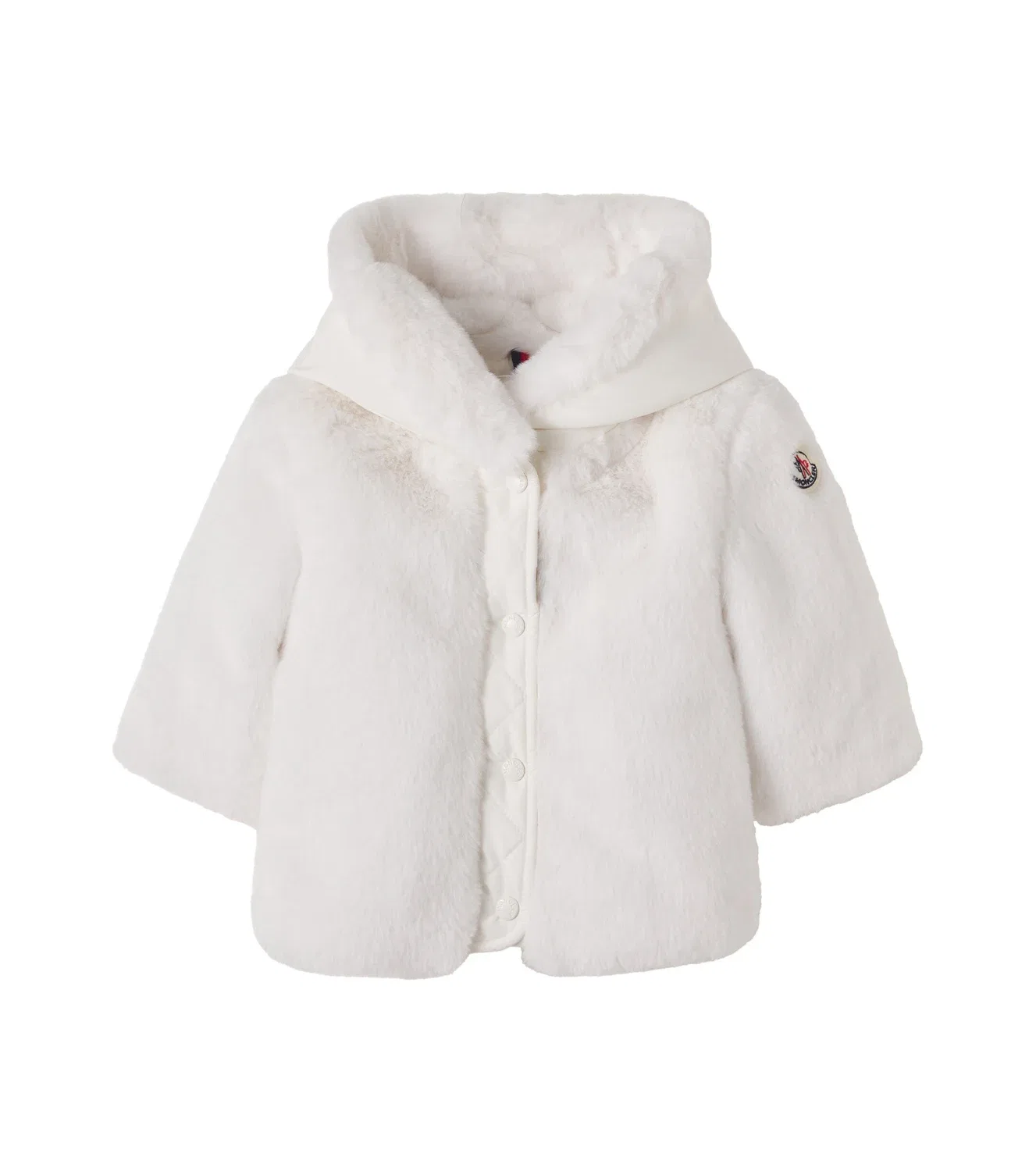 Легкая куртка с капюшоном Baby Viona Moncler Enfant, белый