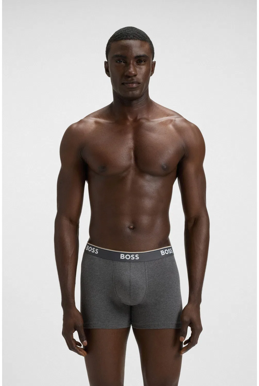 Мужские боксеры с принтом Power Boxer Shorts BOSS, Grey (Open Grey61) — фото 2