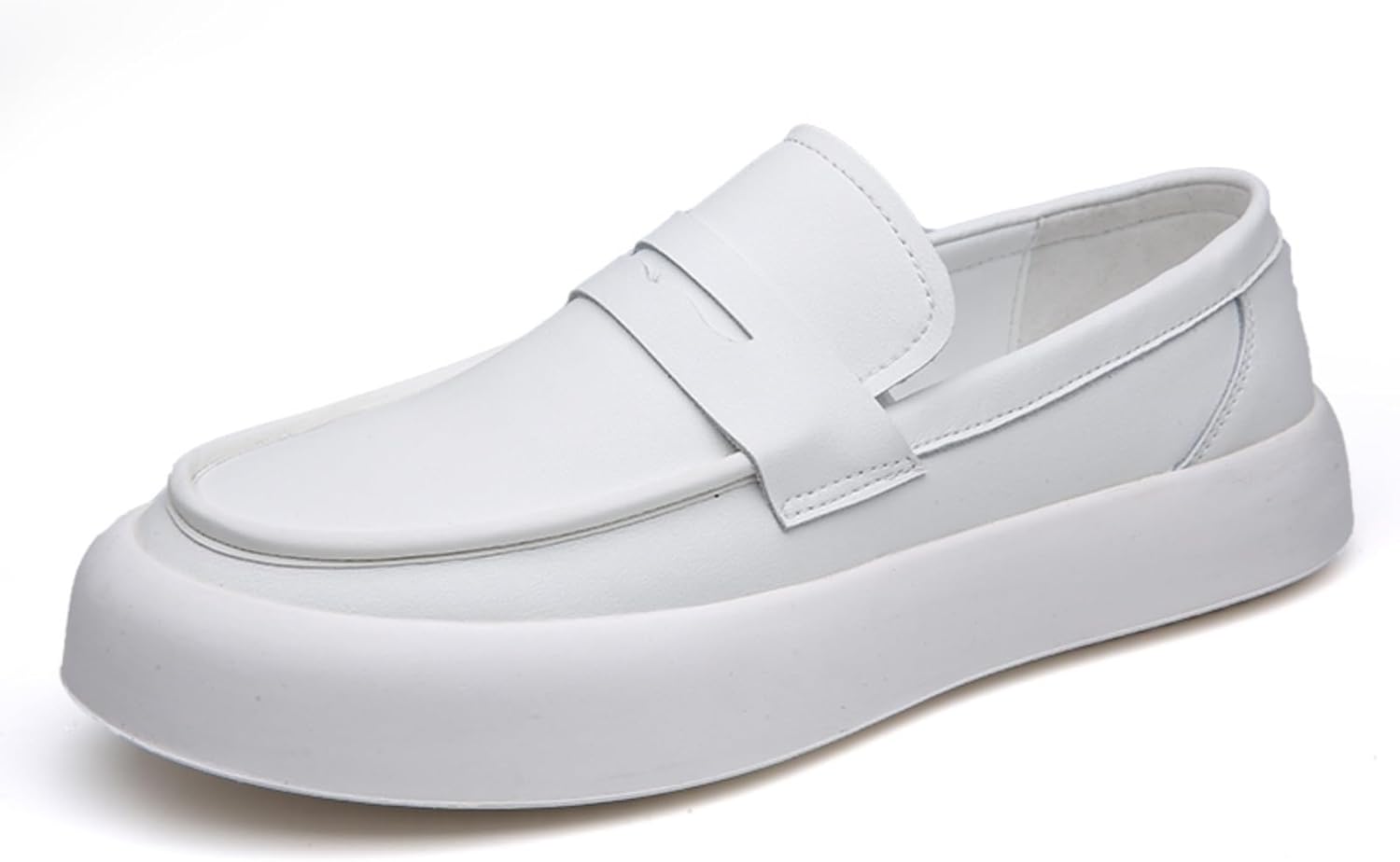 

Мужские комфортные лоферы из натуральной коровьей кожи для повседневной носки, гибкие туфли и ходьбы Kpdwfms, белый
