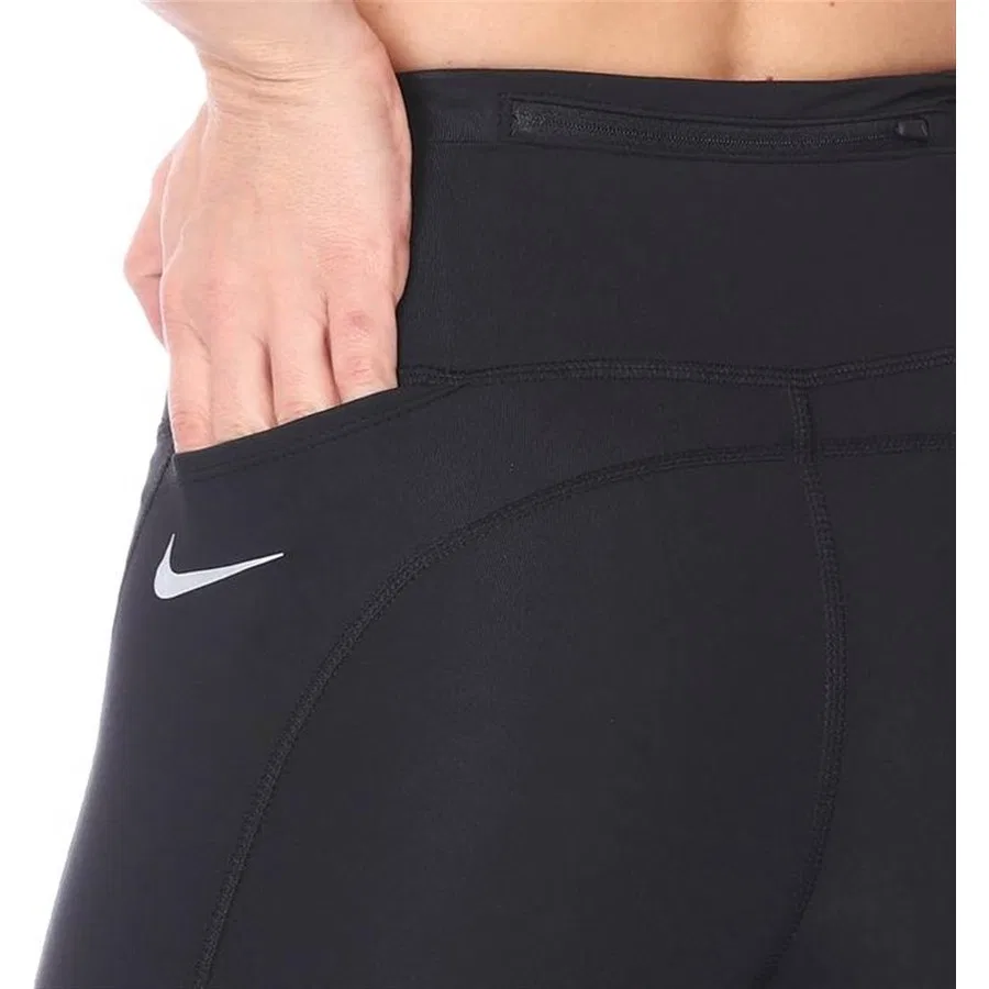 Женские леггинсы Nike W Nk Df Fast Crop, Черный — фото 3