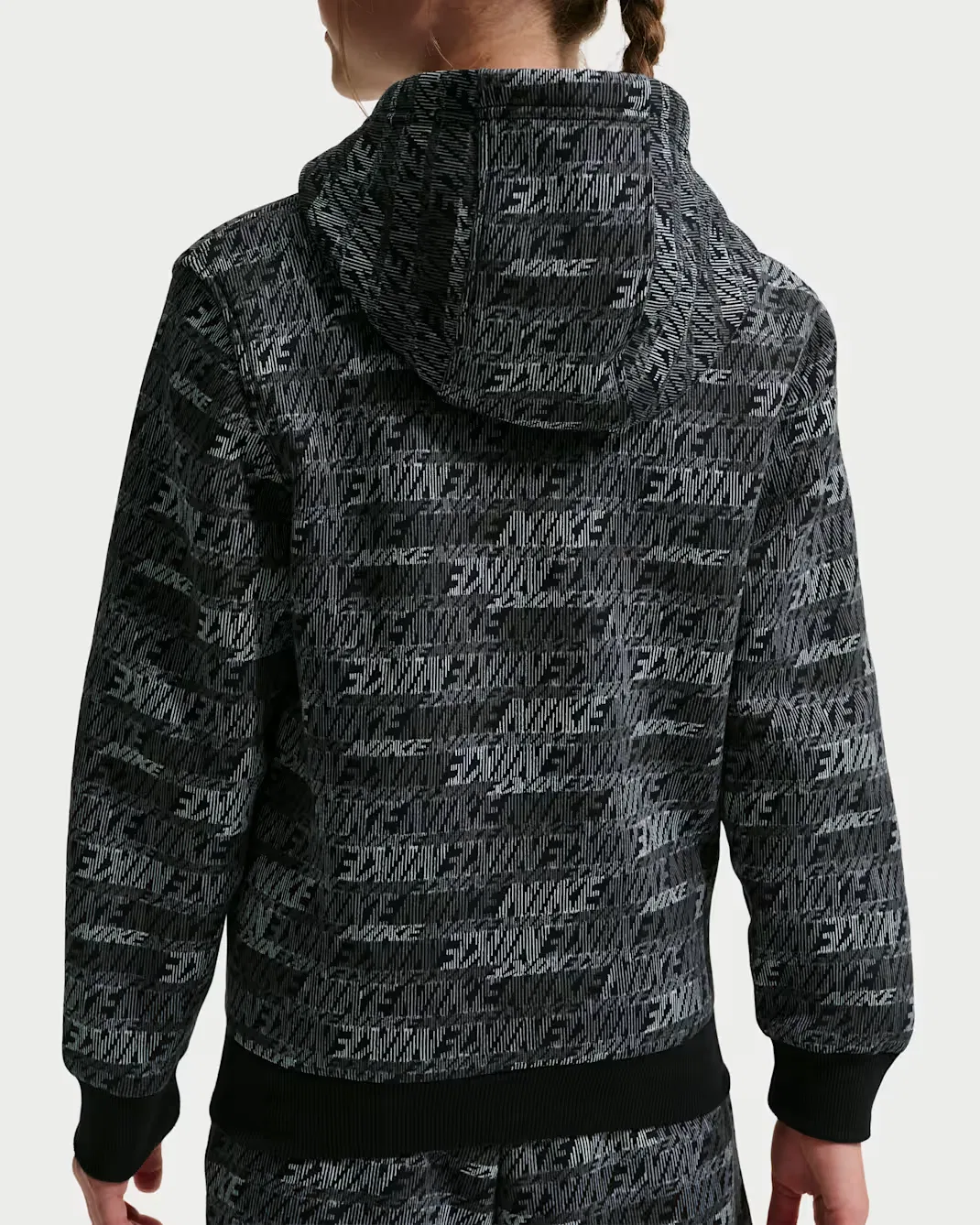 Толстовка с капюшоном для детей постарше Nike Sportswear Club Fleece, Black/Black/Black — фото 4