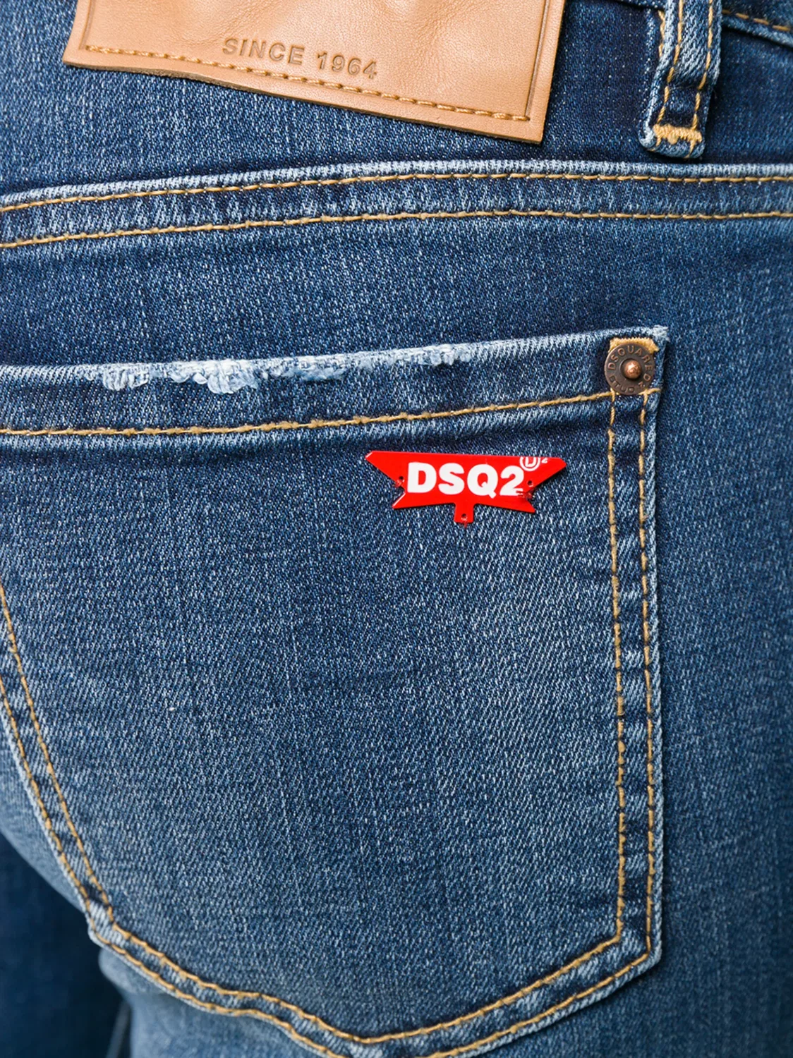 Джинсы скинни низкой посадки, синие DSQUARED2, синий — фото 2
