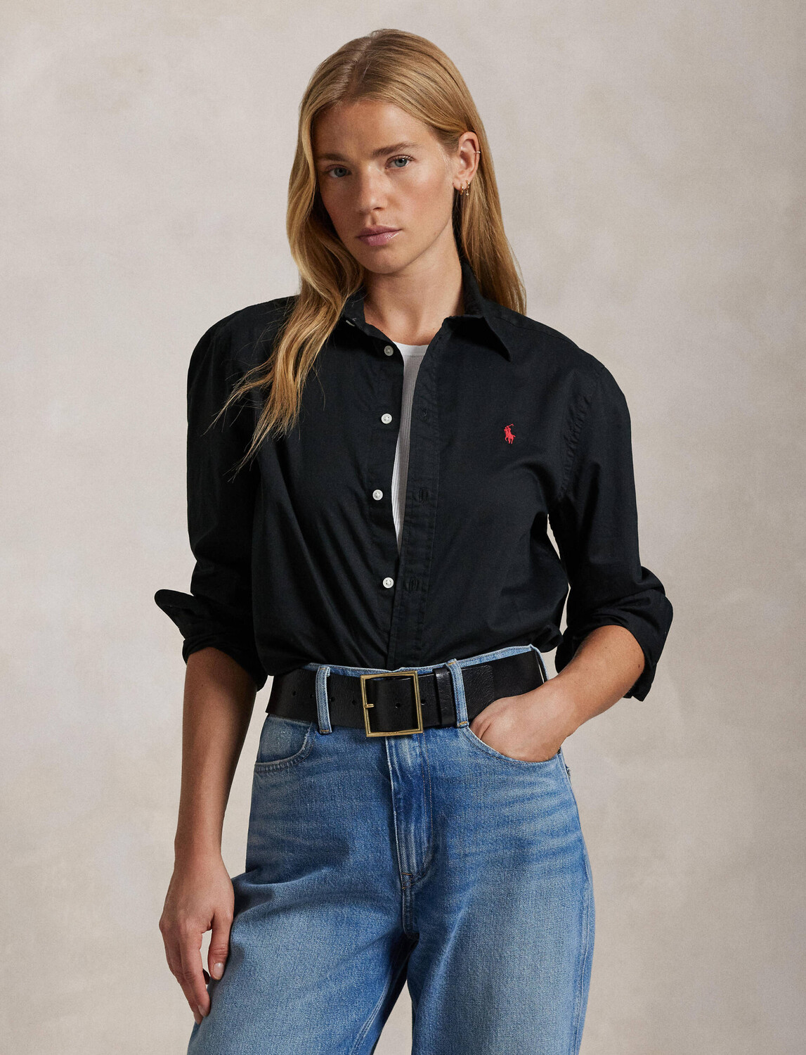 

Рубашка POLO RALPH LAUREN Relaxed fit, черный