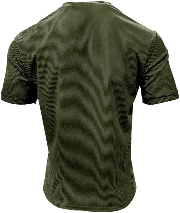 Мужская майка для тренировок с глубоким V-вырезом, Army Green — фото 3
