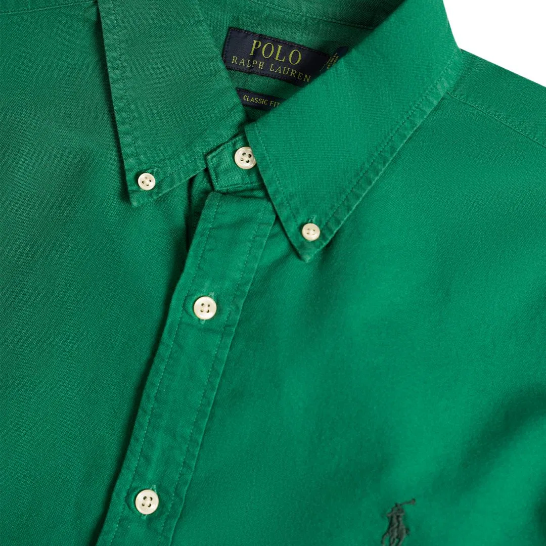 Мужская рубашка с отложным воротником, прямого кроя, Green, Polo Ralph Lauren, Green — фото 4