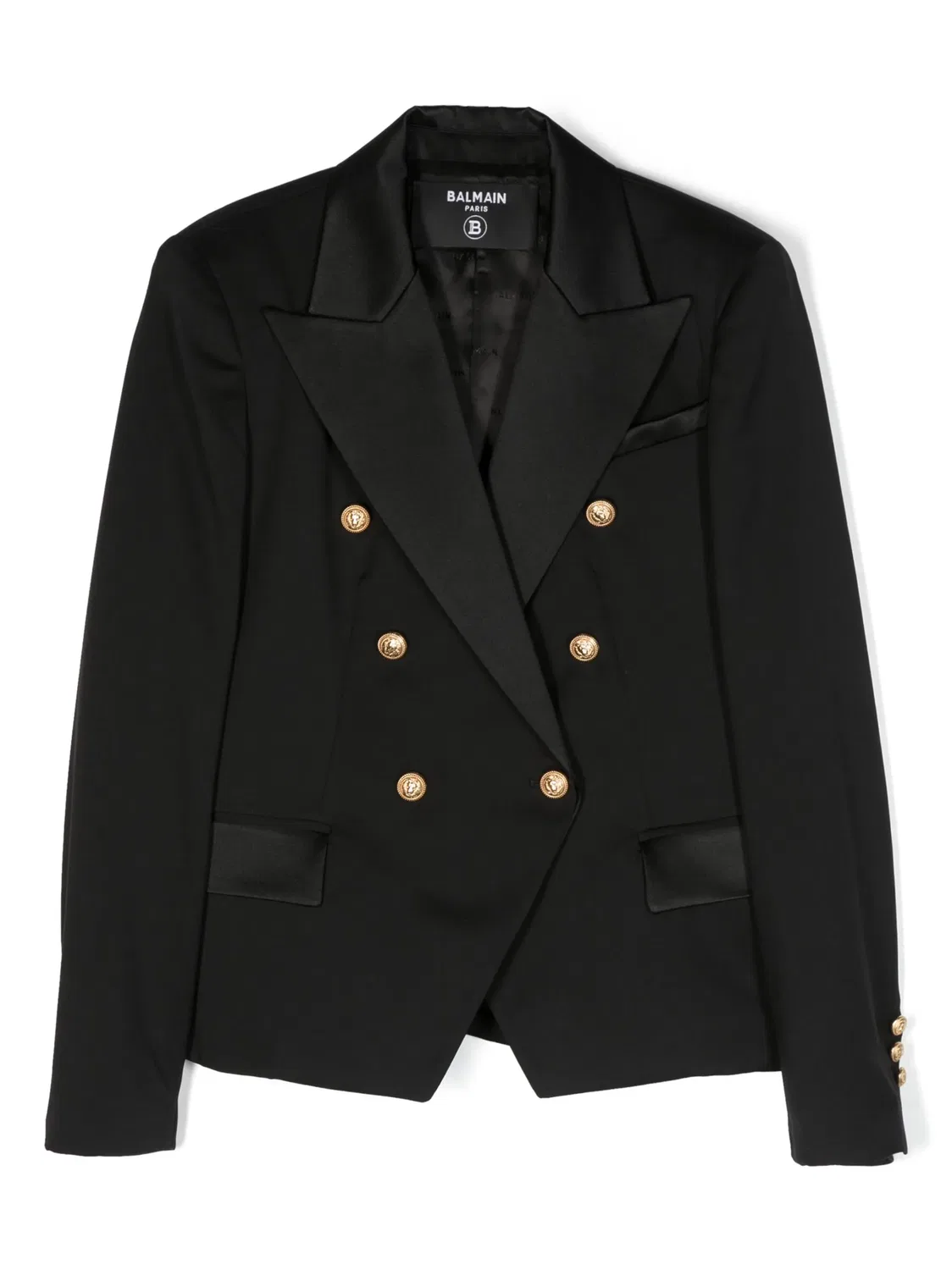 Двубортный блейзер изVirgin Wool Balmain, черный
