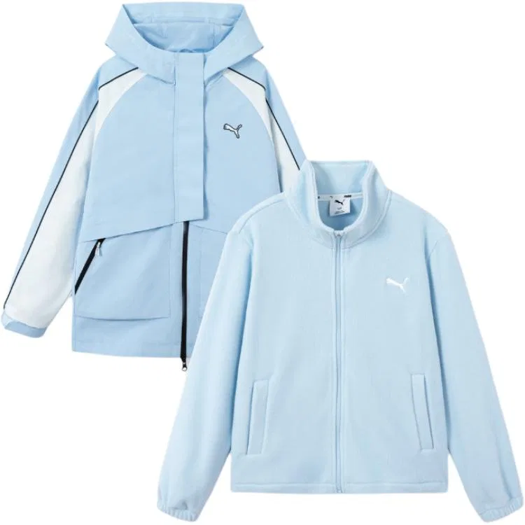 Детское худи с капюшоном утепленный Blue White Tone PUMA