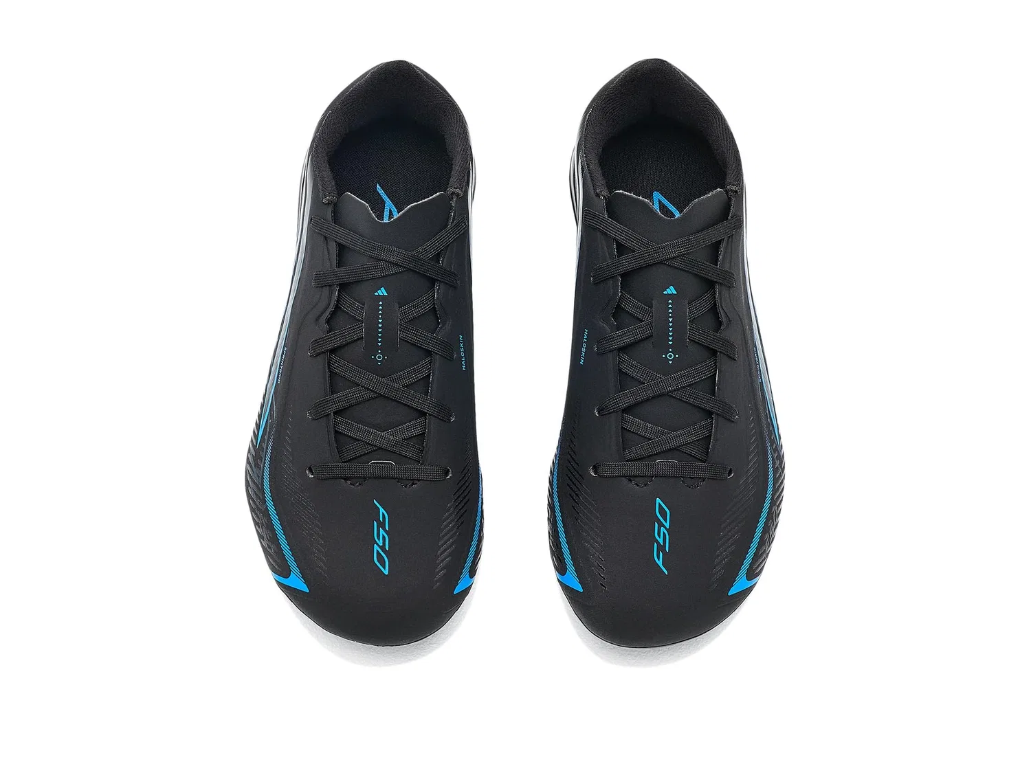 Бутсы F50 Hyperfast League Firm Ground (для маленьких и больших детей) Adidas Kids, Black/Black/Lucid Ray Blue — фото 3