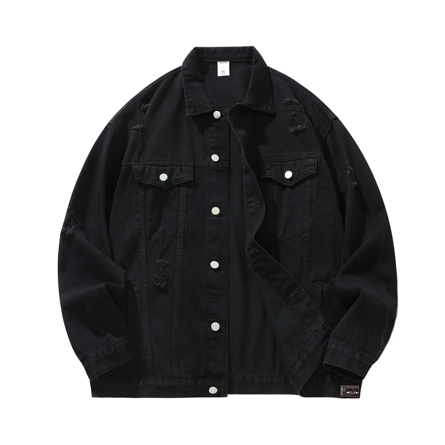 Детское джинсовое пальто с многочисленными карманами GWAF, Black Gray