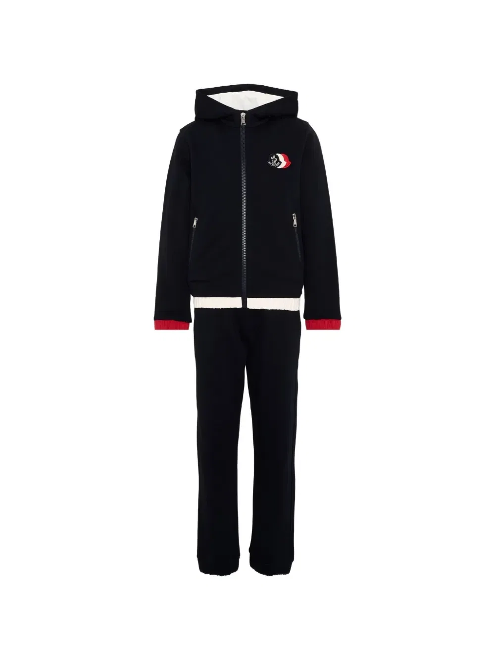 Спортивный костюм на молнии с нашивкой-логотипом Moncler Enfant, синий