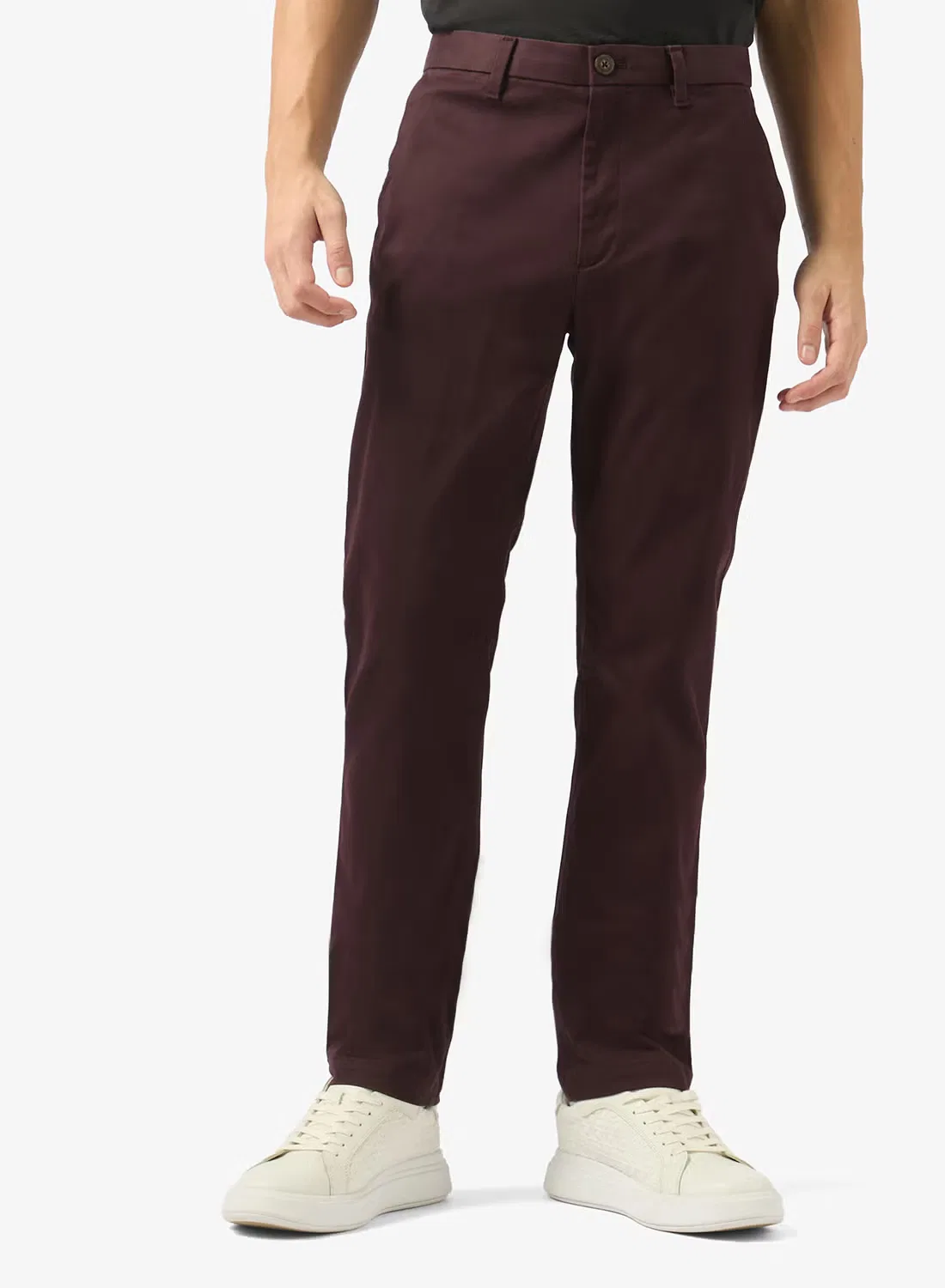 Calvin Klein Брюки зауженные хлопковые с эластаном, коричневый